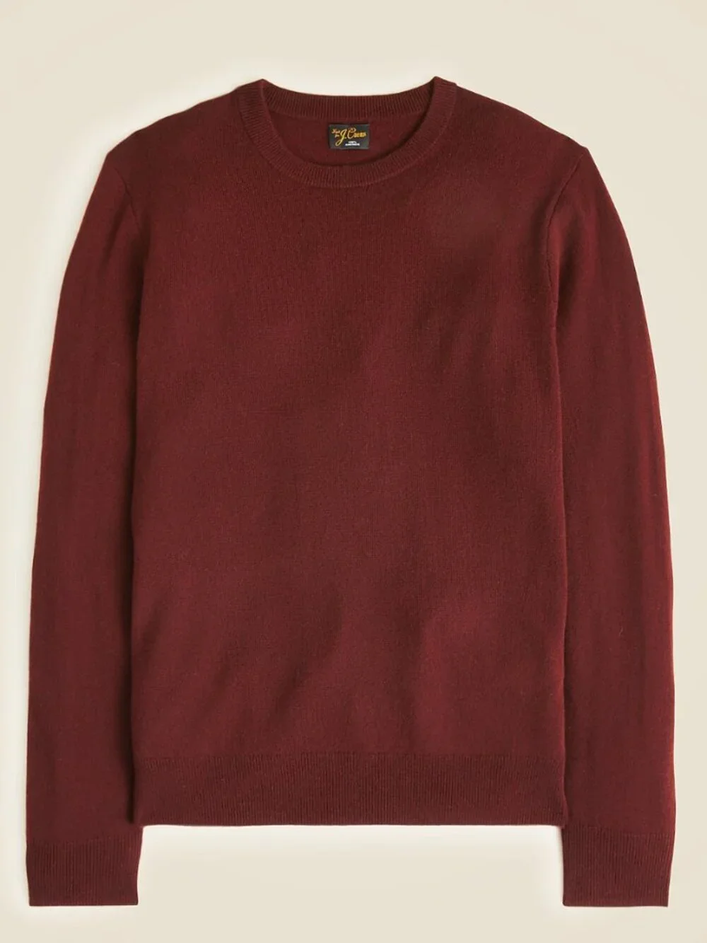 J. CREW mens cashmere crewneck sweater port wine burgundy size small